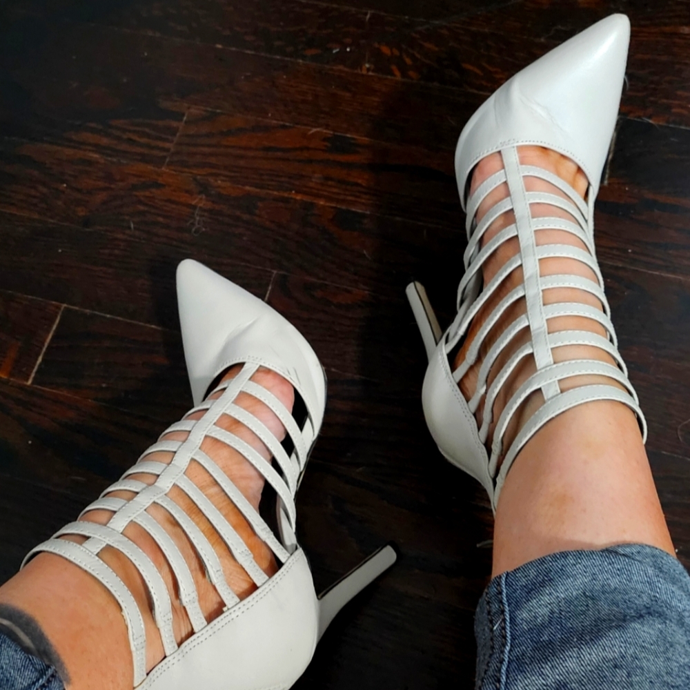 Aldo Caged "Bone" Heels